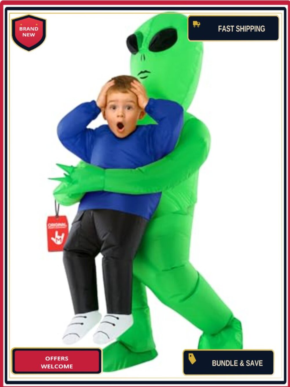Morph Alien Costume Kids 4-6yrs Inflatable Halloween Blow Up